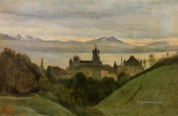 Jean Baptiste Camille Corot Painting - Entre el lago Lemán y los Alpes al aire libre Romanticismo Jean Baptiste Camille Corot
